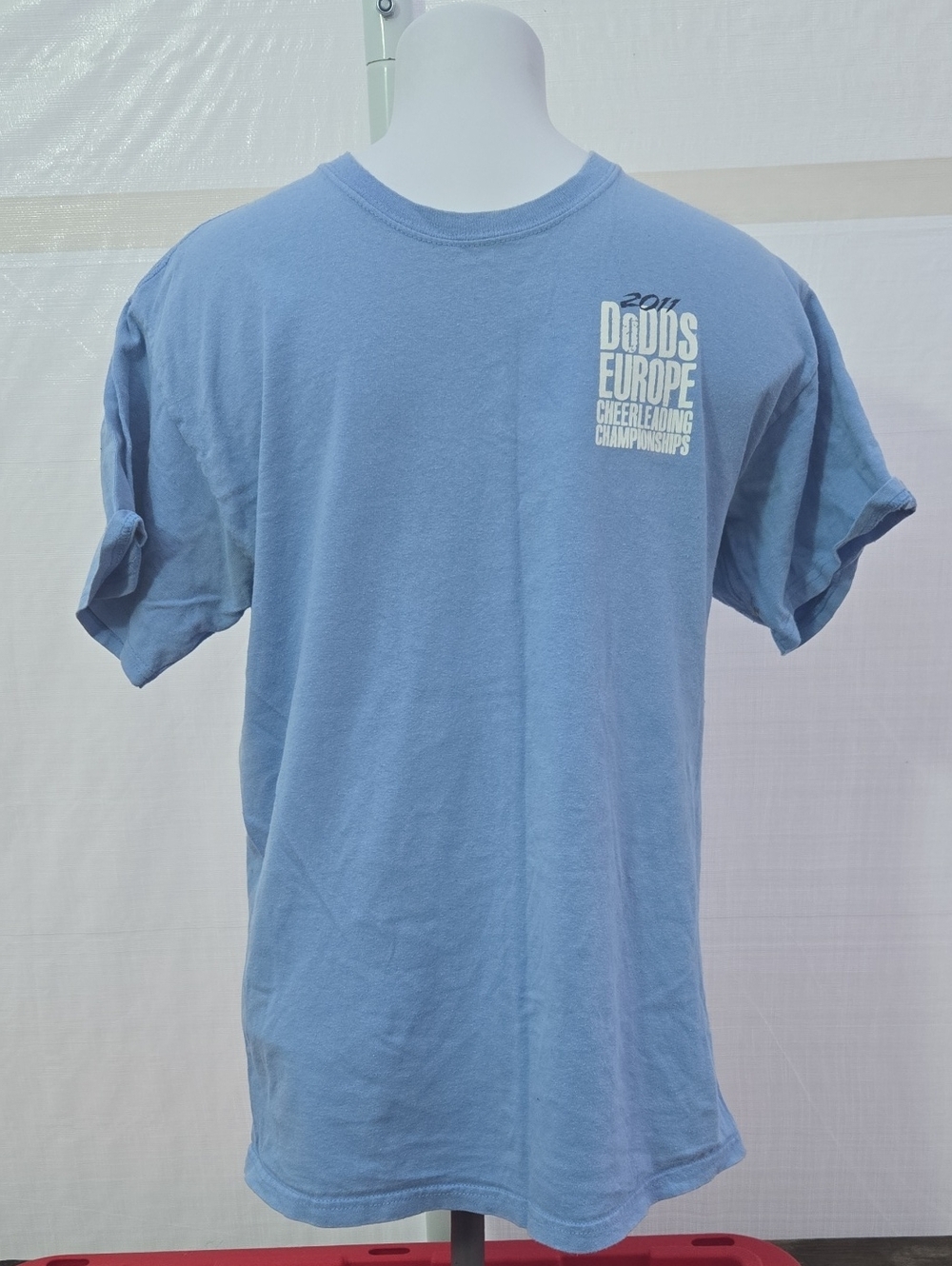 Gildan Light Blue Short Sleeve Tee with Front Cheer Graphic
